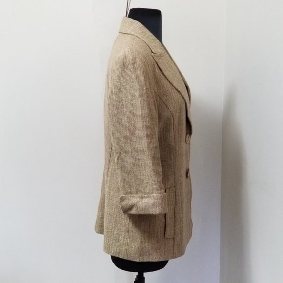 Lafayette 148 Blazer Silk Linen Blend 3/4 Sleeve - Picture 5 of 8